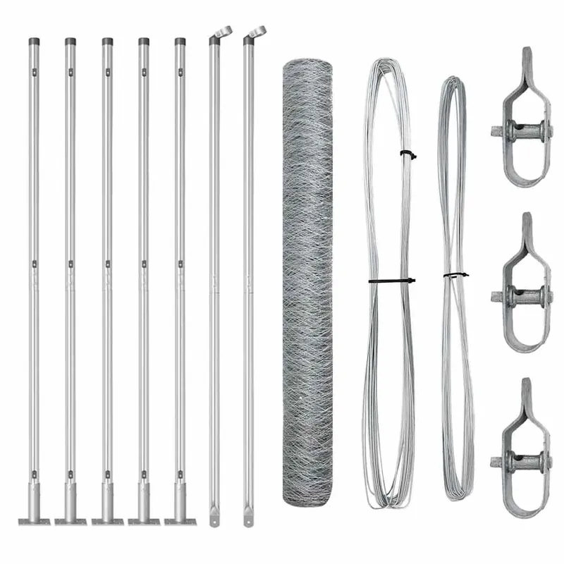 Speciale Aanbieding vidaXL Recinzione esagonale con base in cemento 10 x 0,8 m Argento