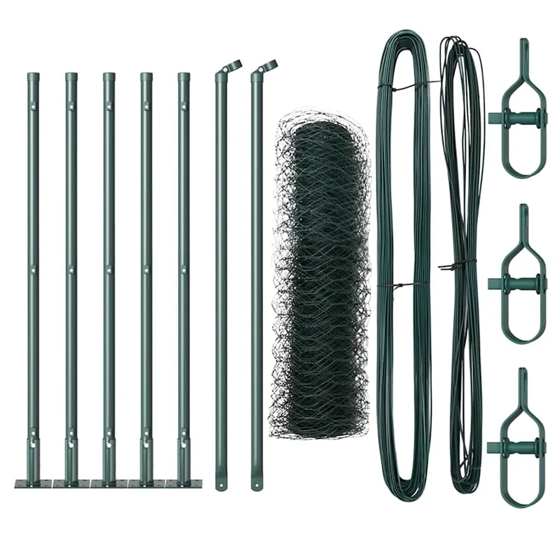Korting vidaXL Recinzione esagonale con base in cemento 10 x 0,5 m Verde Rete