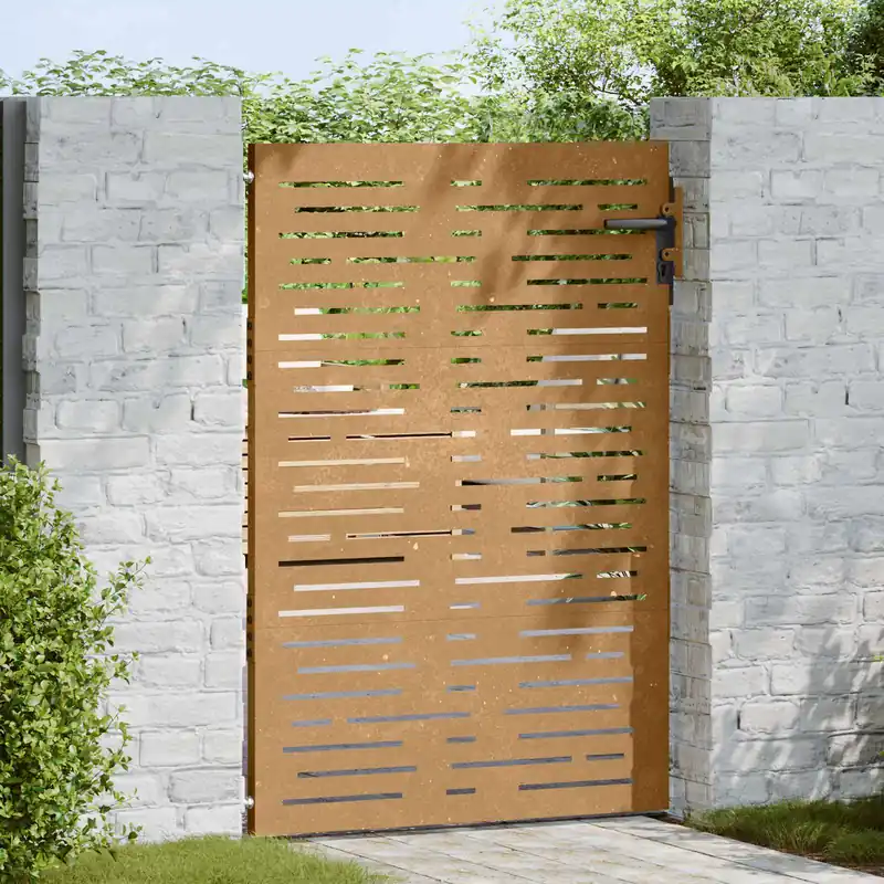 Veilige Betaling vidaXL Cancello da giardino 85x150 cm in acciaio Corten design quadrato