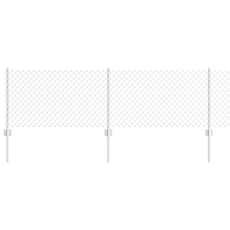 Weekendaanbieding vidaXL Recinzione a maglie con palo 10 x 0,6 m Acciaio zincato Argento