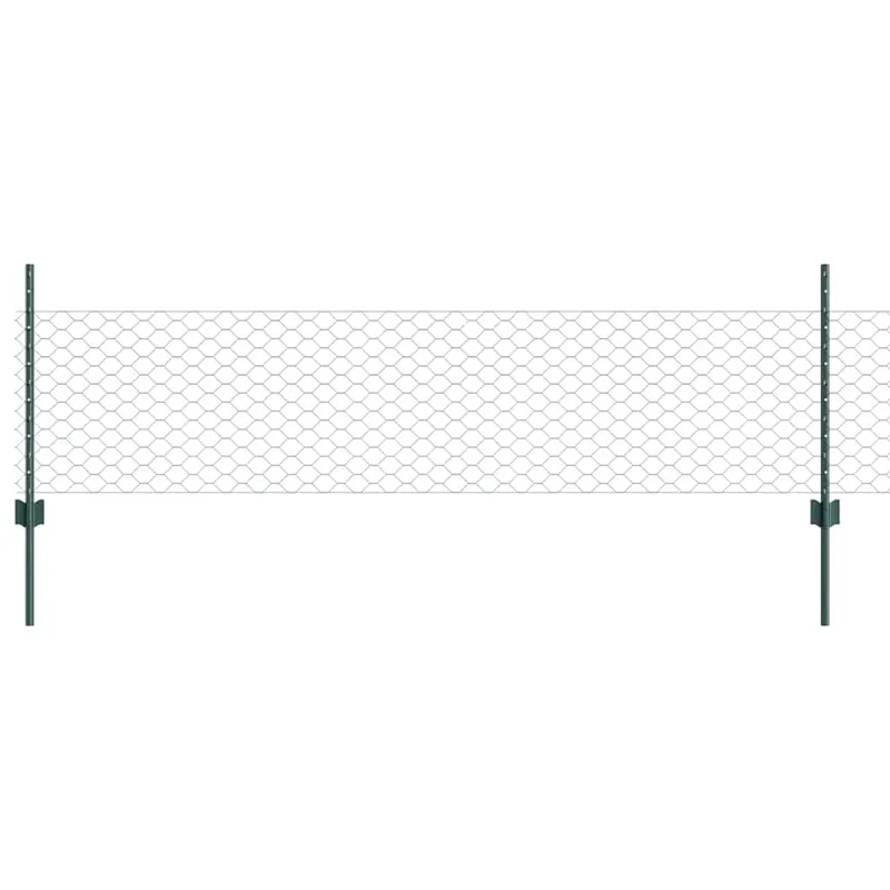 vidaXL Recinzione esagonale da esterno con palo 10 x 0,5 m Verde Rete Express Levering