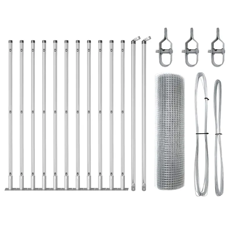 Goedkoop vidaXL Recinzione Metallica Saldato con Base in Cemento 25 x 0,6 m