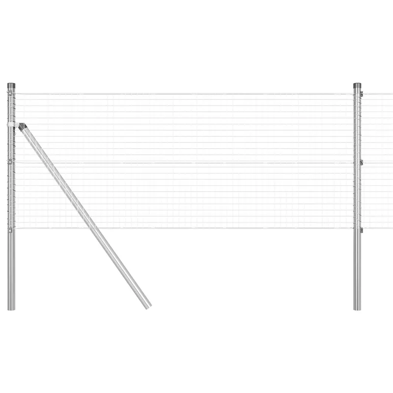 vidaXL Recinzione a rete saldata da fissare a terra 50 x 0,4 m Argento Hoge Kwaliteit