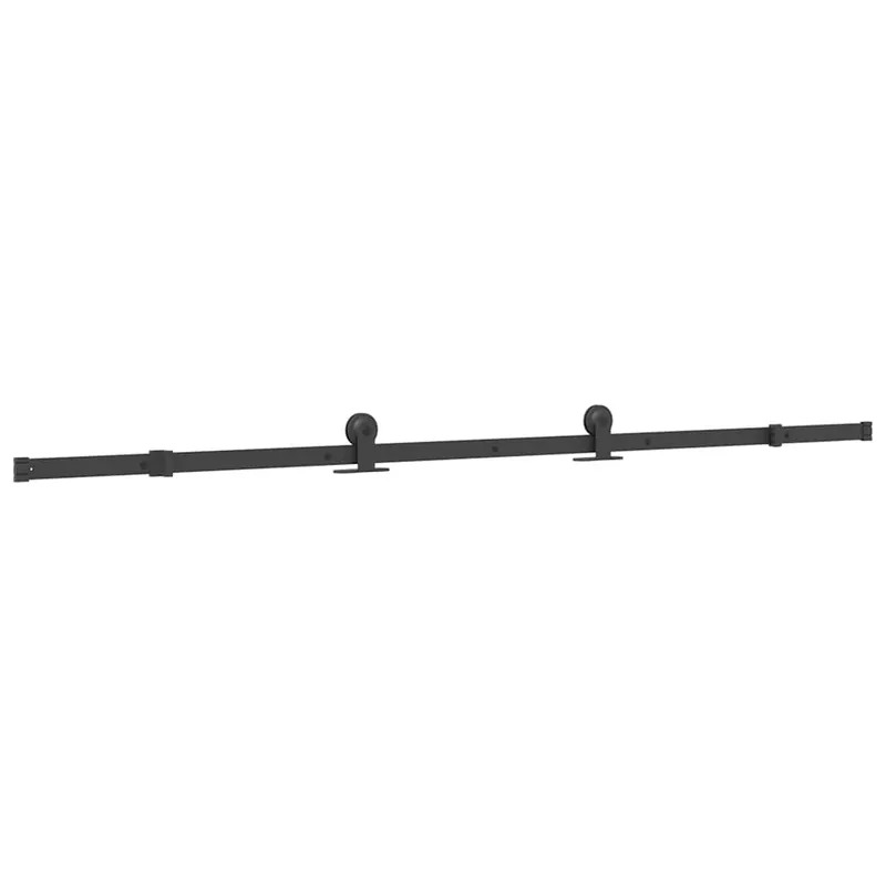 vidaXL Kit di Binari per Porte Scorrevoli 213,5 cm Acciaio Nero Veilige Betaling