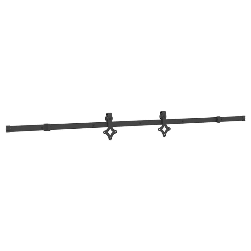 Laatste Versie vidaXL Kit di Binari per Porte Scorrevoli 213,5 cm Acciaio Nero