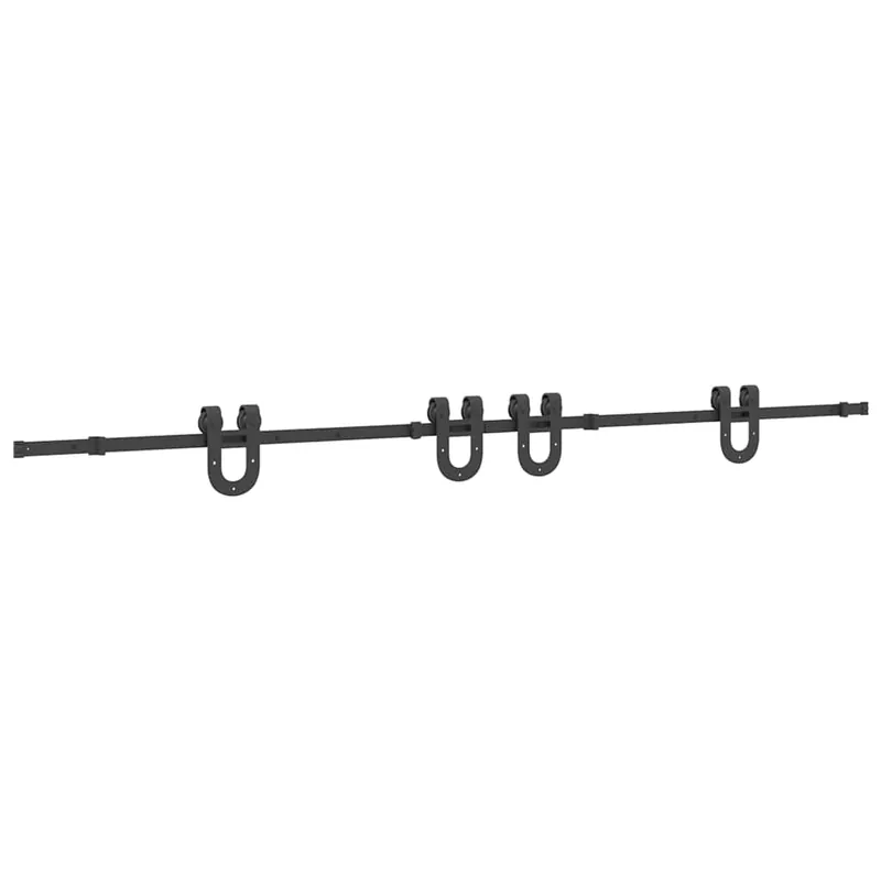 vidaXL Kit di Binari per Porte Scorrevoli 366 cm Acciaio Nero Nieuw