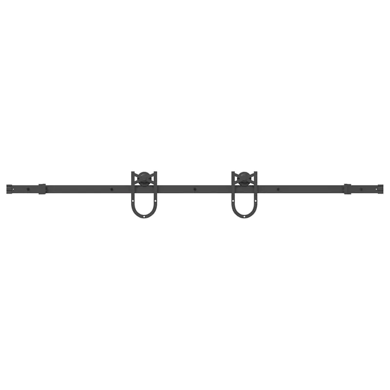 vidaXL Kit di Binari per Porte Scorrevoli 183 cm Acciaio Nero Meest Verkocht