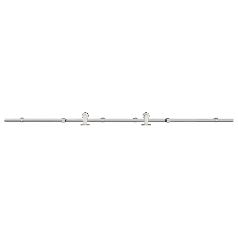 Tijdelijk Beschikbaar vidaXL Kit Binari Porta Scorrevole 183 cm Acciaio Inossidabile Argento