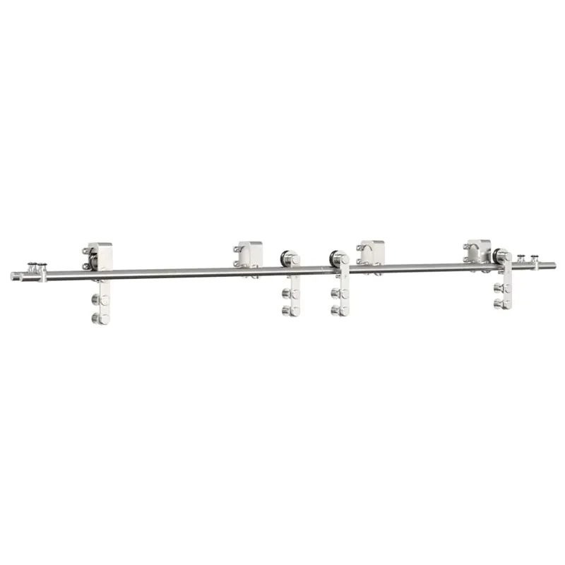 vidaXL Kit Binari Porta Scorrevole 200 cm Acciaio Inossidabile Argento Rechtstreeks Van De Fabrikant