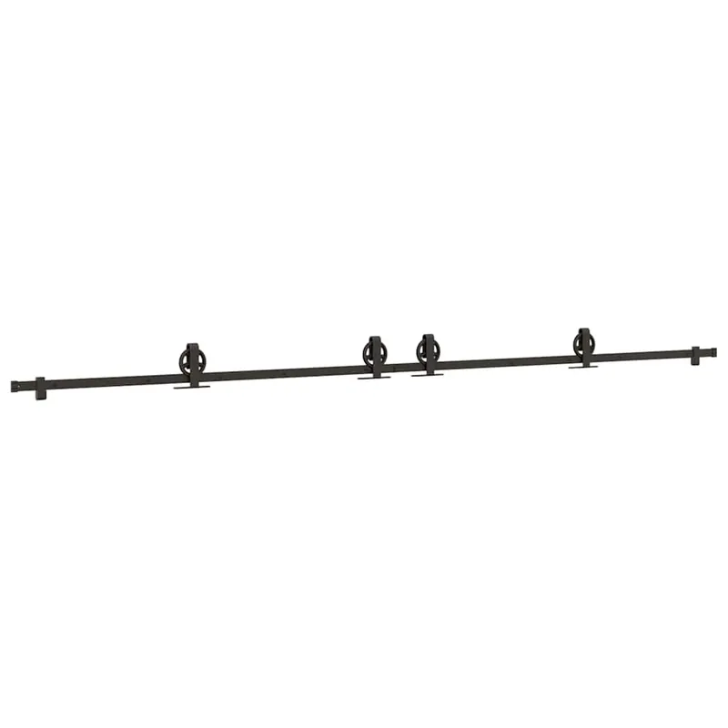 vidaXL Kit di Binari per Porte Scorrevoli 366 cm Acciaio Nero Op = Op