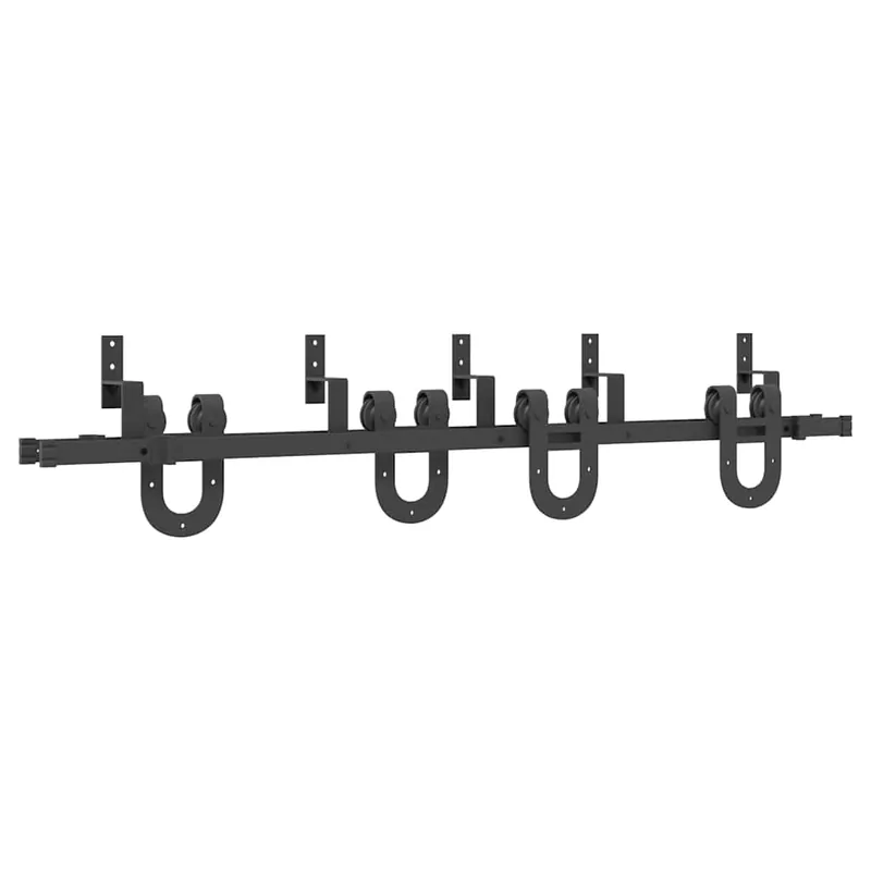 Snelle Levering vidaXL Kit di Binari per Porte Scorrevoli 183 cm Acciaio Nero