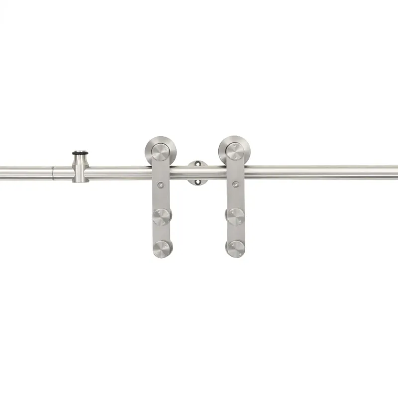 Op = Op vidaXL Kit Binari Porta Scorrevole 183cm Acciaio Inossidabile Argento