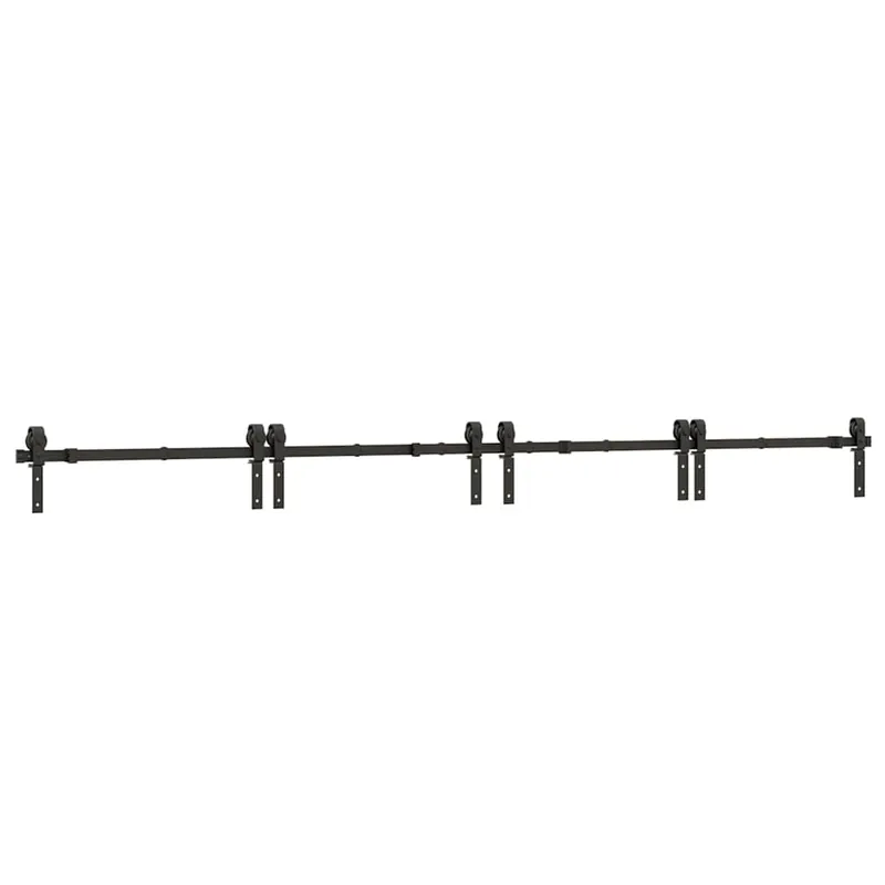 Hoge Kwaliteit vidaXL Kit di Binari per Porte Scorrevoli 366 cm Acciaio Nero