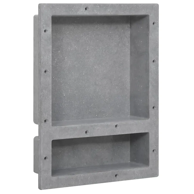 Gereduceerde Prijs vidaXL Nicchia da Doccia con 2 Scomparti Grigio Opaco 41x51x10 cm