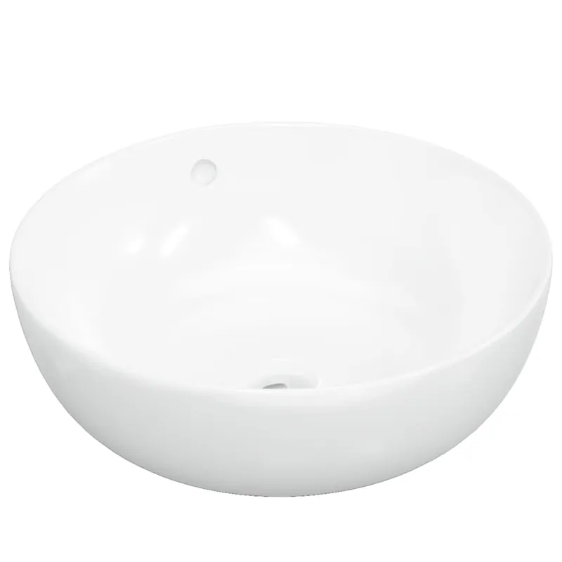 Betrouwbaar vidaXL Lavandino Bianco 44x17 cm in Ceramica Rotondo