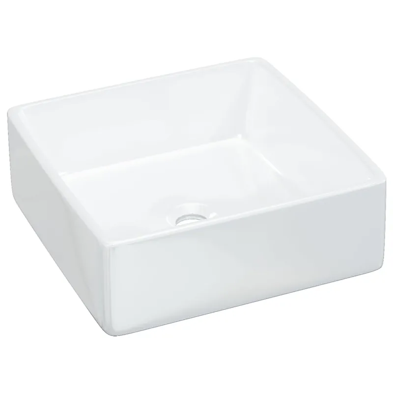 Favoriet vidaXL Lavandino Bianco 37x37x13 cm in Ceramica Quadrato