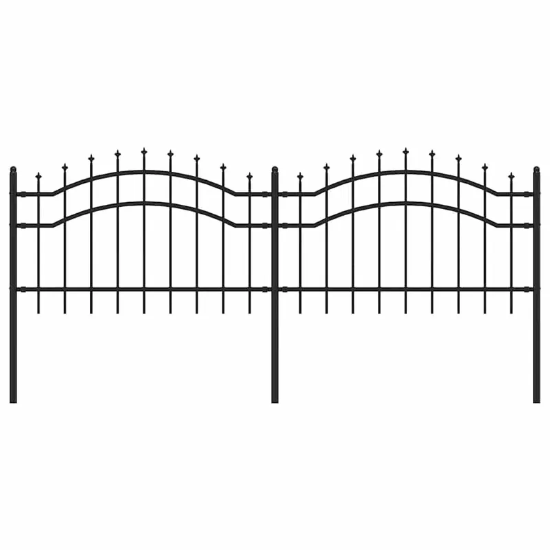 vidaXL Recinzione da Giardino Woerden con Punta a Lancia Nera 240x150 cm in Acciaio Lage Kosten
