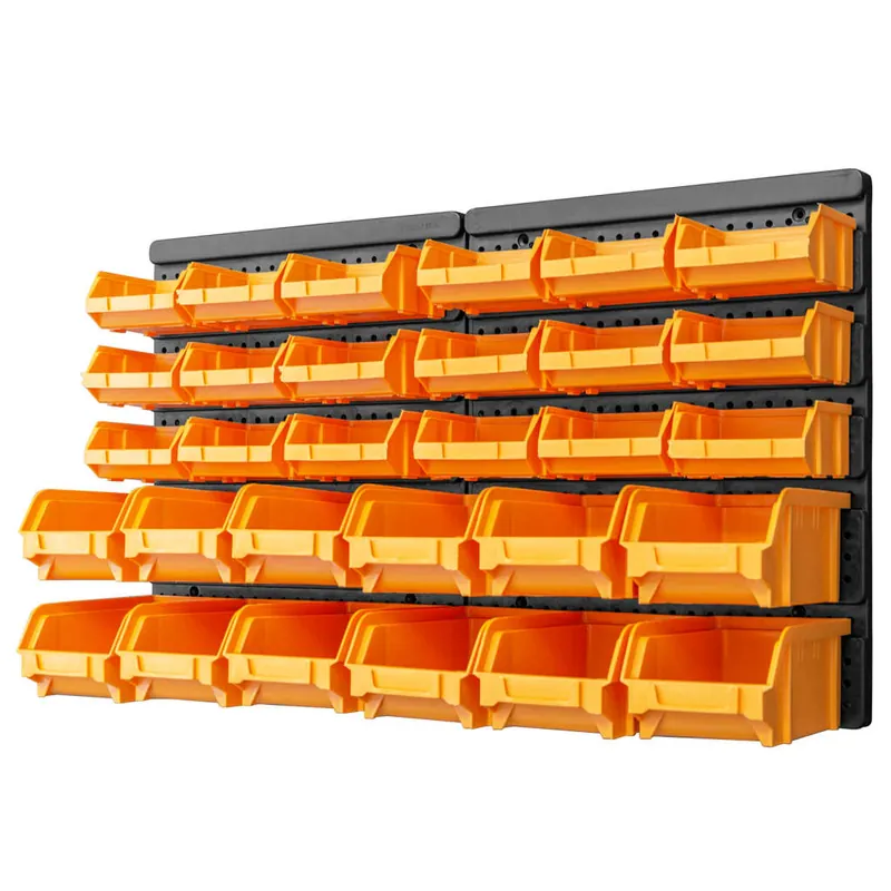 vidaXL Kit Contenitori 32 pz con Pannelli a Parete Giallo e Nero Korting