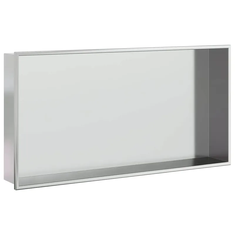 Betaalbaar vidaXL Nicchia per Doccia Argento Spazzolato 62x32x9cm in Acciaio Inox