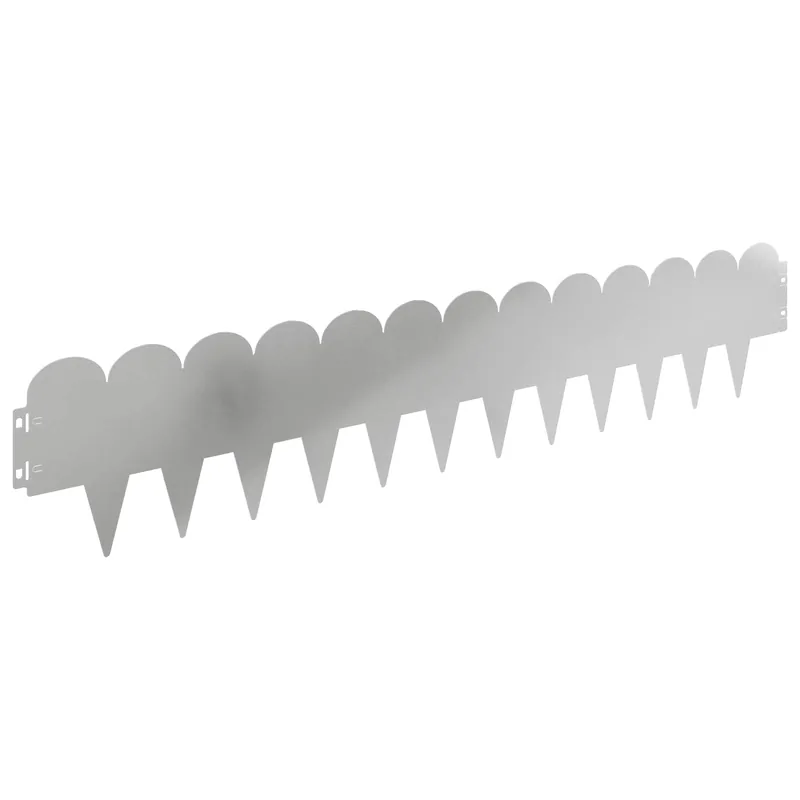 vidaXL Bordura per Prato 10 pcs 103 x 20 cm Acciaio Argento Superprijs