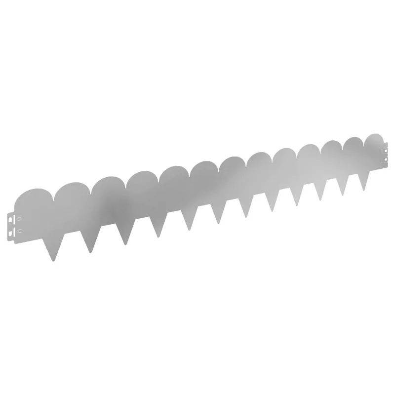 vidaXL Bordura per Prato 30 pcs 103 x 15 cm Acciaio Argento Gecertificeerd