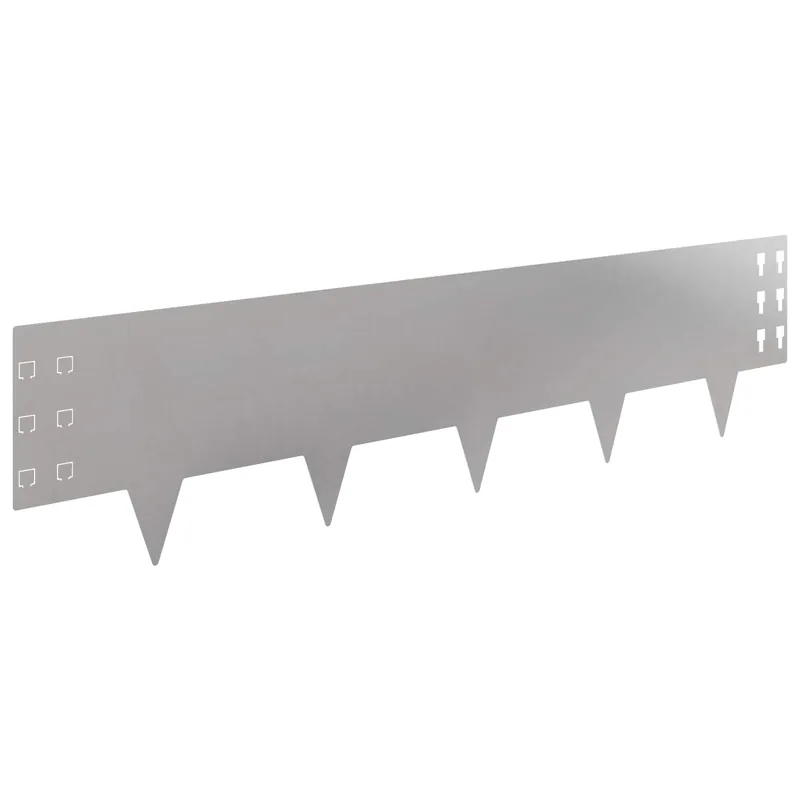 Voordeelprijs vidaXL Bordura per Prato 10 pcs 100 x 25 cm Acciaio Argento