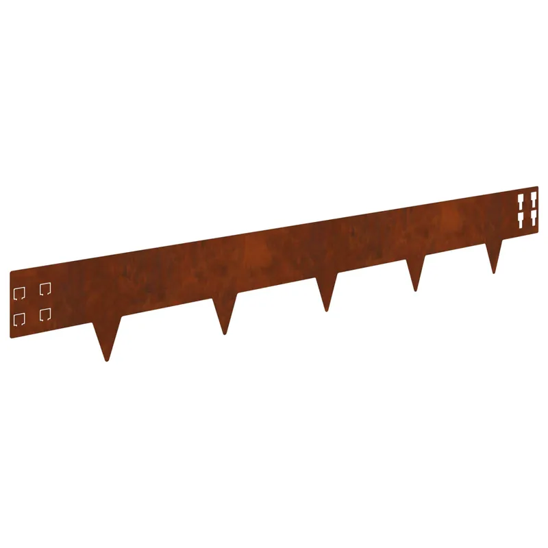 Voordeelprijs vidaXL Bordura per Prato 50 pcs 100 x 15 cm Acciaio Ruggine