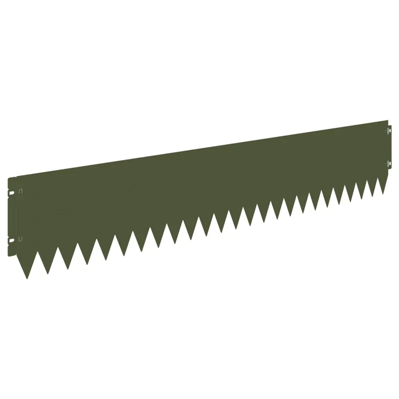 vidaXL Bordura per Prato 10 pcs 103 x 20 cm Acciaio Verde Oliva Gecertificeerd