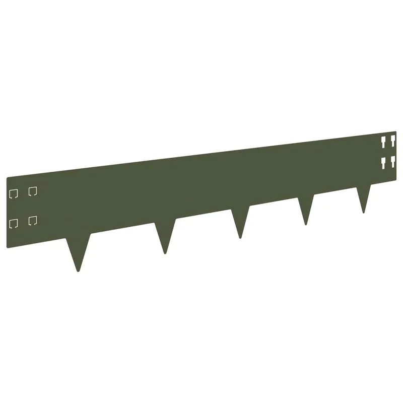 Lage Kosten vidaXL Bordura per Prato 10 pcs 100 x 20 cm Acciaio Verde Oliva