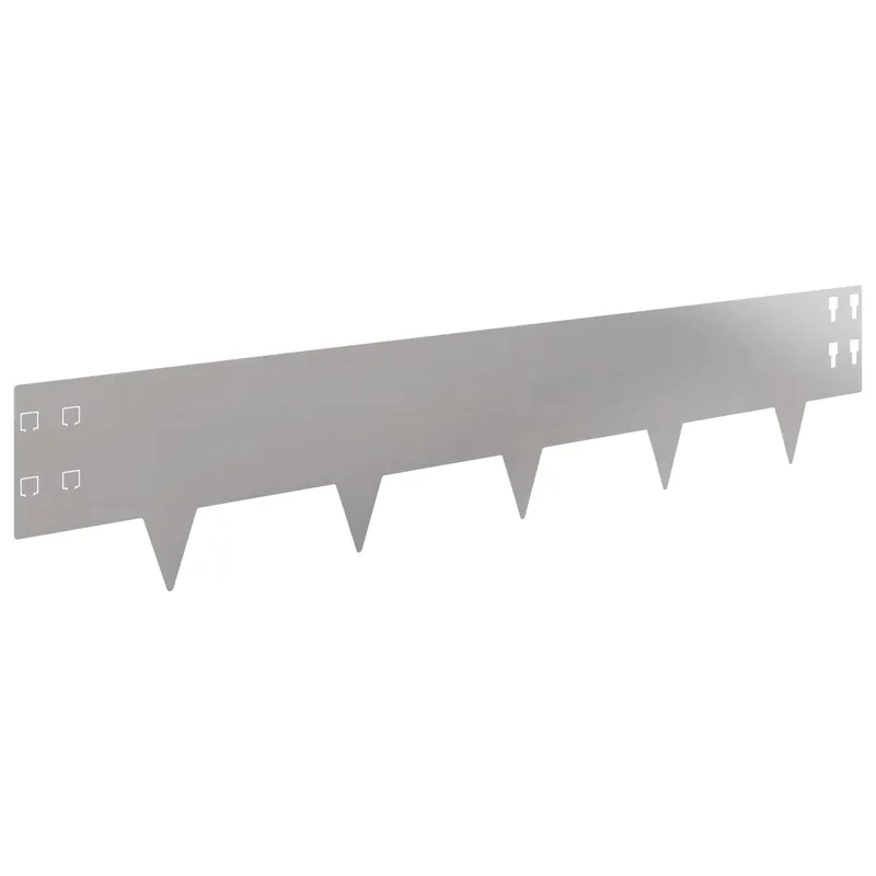 vidaXL Bordura per Prato 10 pcs 100 x 20 cm Acciaio Argento Beperkte Voorraad