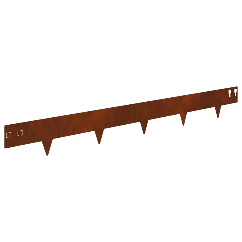 vidaXL Bordura per Prato 30 pcs 100 x 12 cm Acciaio Ruggine Merkproduct