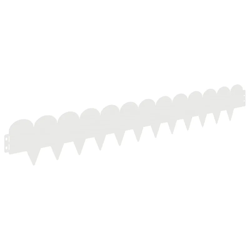 vidaXL Bordura per Prato 30 pcs 103 x 15 cm Acciaio Bianco Dagaanbieding