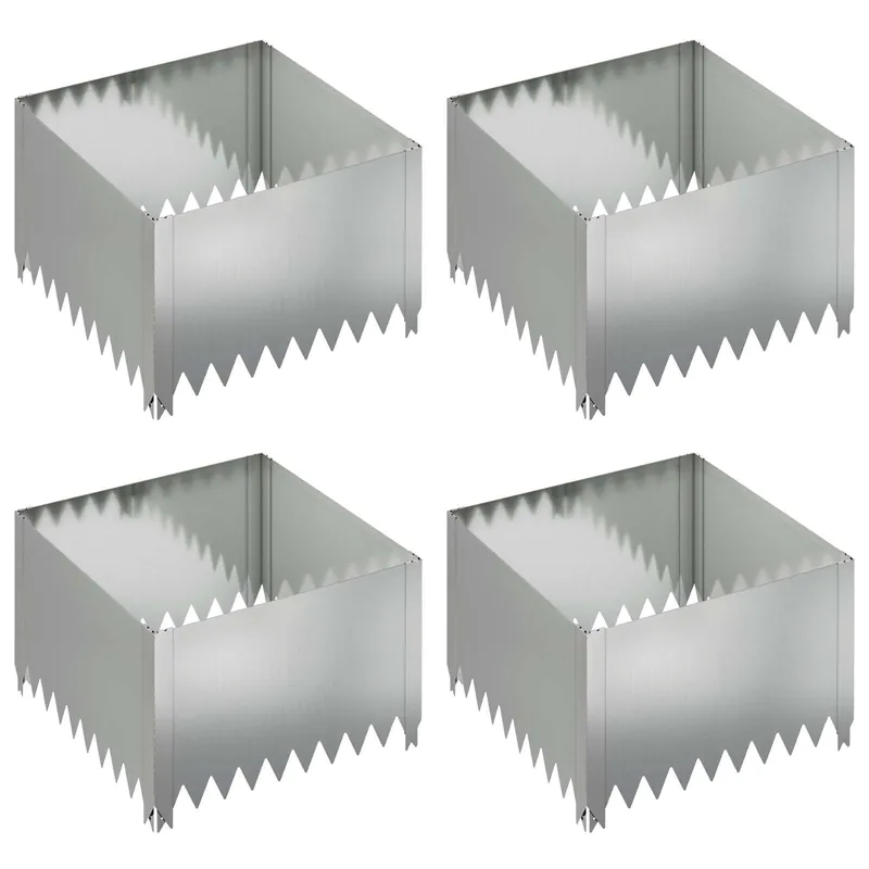 Beste Prijs vidaXL Bordura per Prato 4 pcs 60 x 60 x 35 cm Acciaio Argento