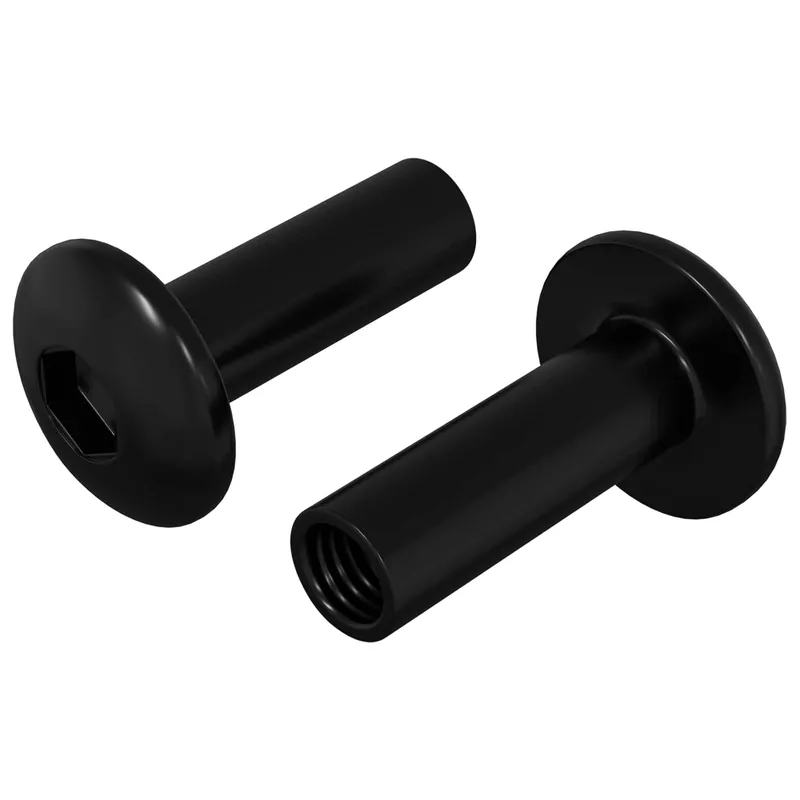 vidaXL Dadi a Manica 2 pcs Nero M4 x 14,5 mm Metallo Bestel Nu
