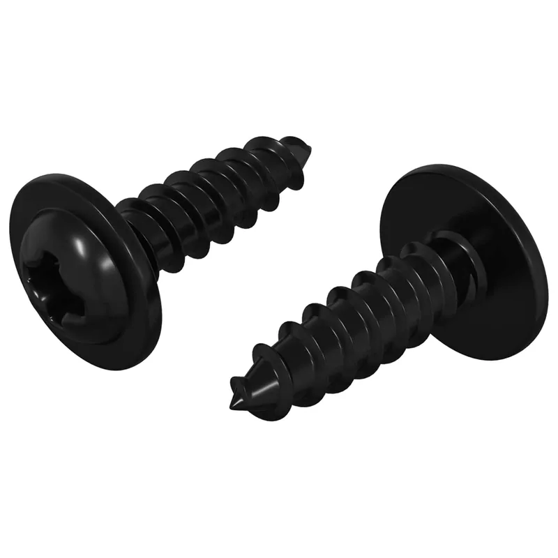 vidaXL Chiodo autofilettante 2 pcs Nero 3,5 x 12 mm Ferro Lage Prijs