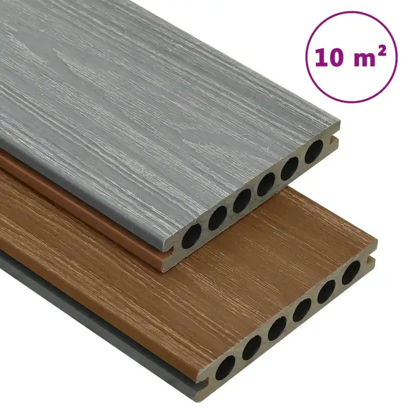 vidaXL Listoni Decking WPC con Accessori Marroni e Grigi 10 m² 2,2 m Must-Have
