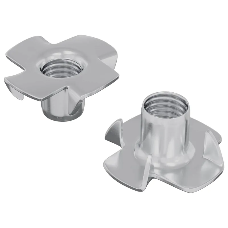 vidaXL T-nut con punte 2 pcs Argento M6 mm Acciaio Beperkte Voorraad