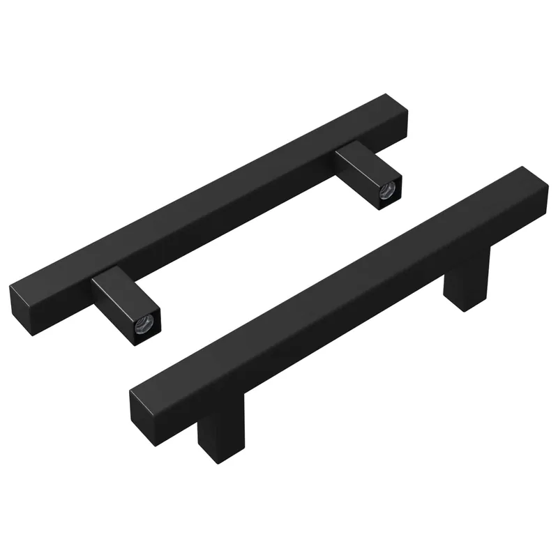 Dagaanbieding vidaXL Maniglia per Armadio 2 pcs Nero 150 x 12,3 x 35,2 mm