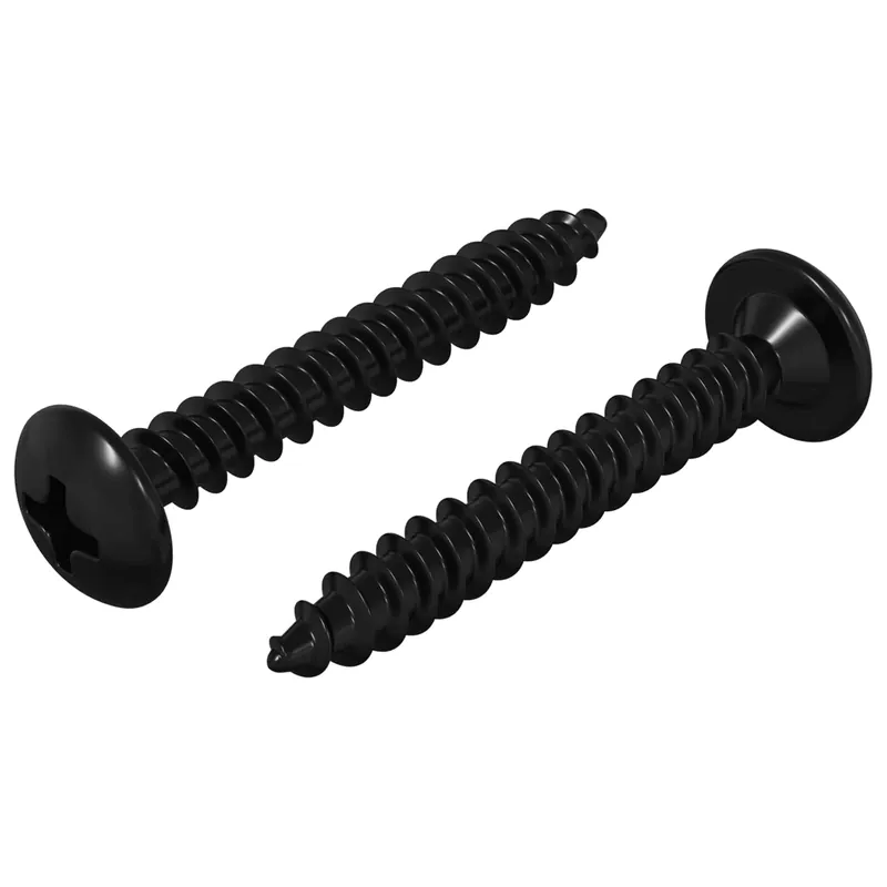 vidaXL Chiodo Filettato 2 pcs Nero M4 x 28 mm Acciaio Premium