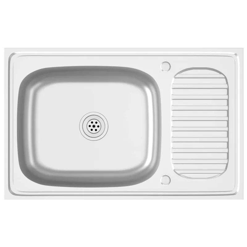 Meest Verkocht vidaXL Lavello da Cucina con Scarico Argento 800x500x155 in Acciaio