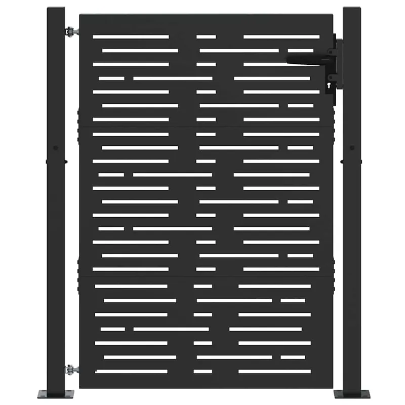 Aanbieding vidaXL Cancello da giardino con blocco Nero 110 x 130 cm