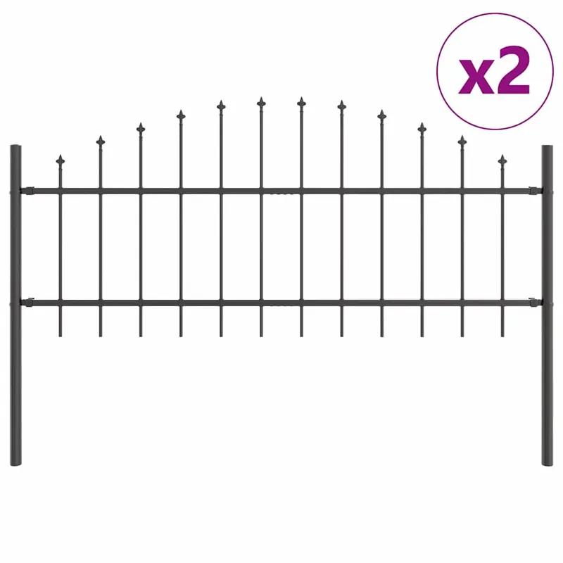 Voordeelprijs vidaXL Recinzione per Giardino Woerden 2 pcs Grigio