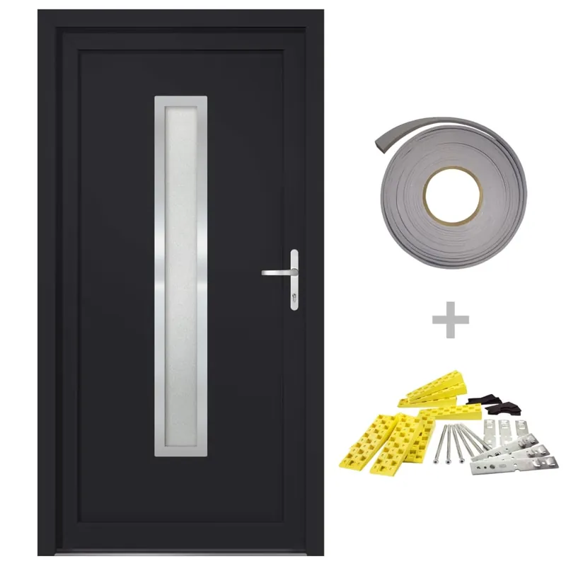 Koop Vandaag vidaXL Porta Ingresso Antracite 88x200 cm in PVC