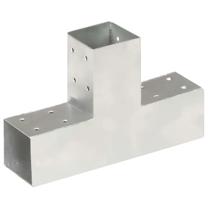 vidaXL Connettore per Pali a Forma di T in Metallo Zincato 71x71 mm Uitverkoop