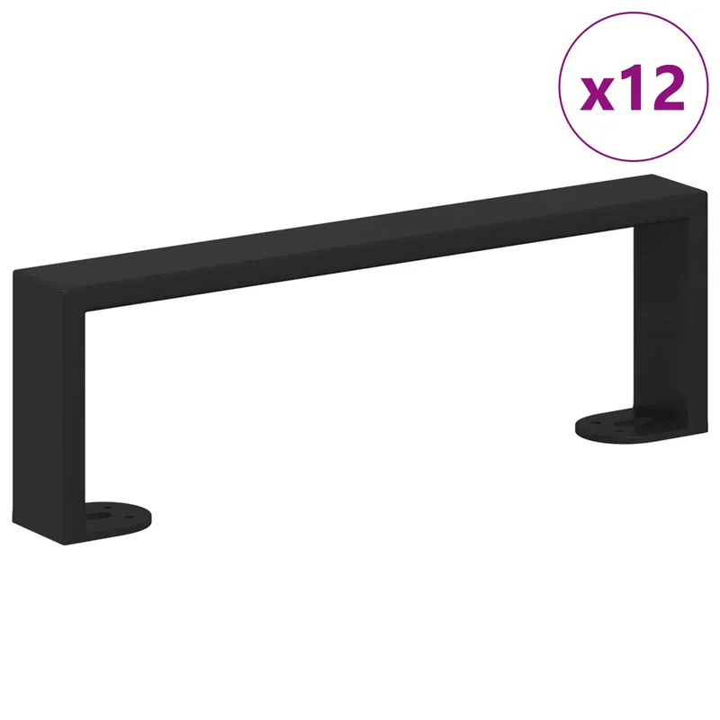 Aanbieding vidaXL Piedini per mobili 12 pcs Nero 311 x 40,5 x 100 mm Ferro