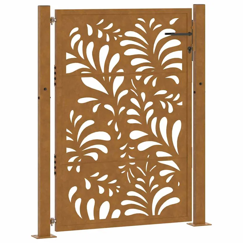 vidaXL Cancello da giardino 100x125 cm in acciaio corten design ondulato Laatste Kans