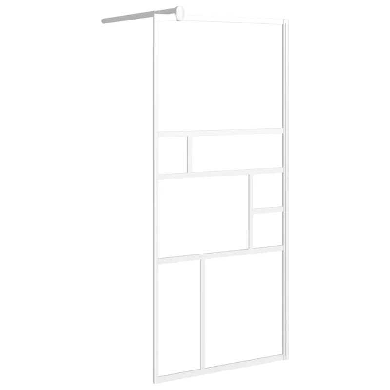 vidaXL Parete per Doccia Walk in 90x195 cm in Vetro ESG Bianco Exclusieve Aanbieding