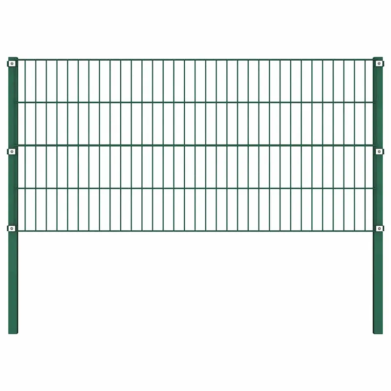 Express Levering vidaXL Pannello di recinzione con pali in ferro 176,5x80 cm verde