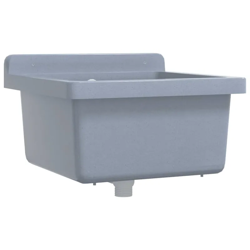Koop Vandaag vidaXL Lavabo a Parete Grigio 40x40x24 cm in Resina