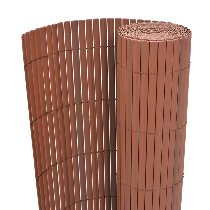 Rechtstreeks Van De Fabrikant vidaXL Recinzione da Giardino a Doppio Lato in PVC 90x300 cm Marrone